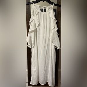 A Classy Chic Boutique White Ruffle Mini Dress